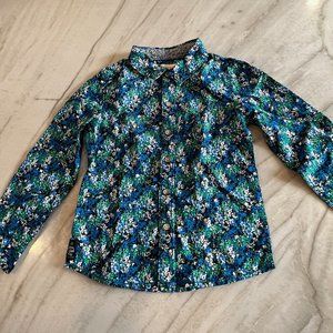 Catimini NWOT Size 5 (110) long sleeve button down shirt. Black floral print.